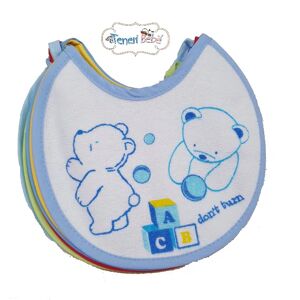 TENERI BEBE' Bavetta Gommata Art 804/8 Colore A Scelta Misura Unica BIANCO-AZZURRO UNICA