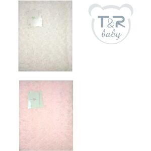 T&R BABY Copertina Culla In Pile Polar Fleece Art 450 Dis.1 Colore A Scelta Misura Unica ROSA 75X95