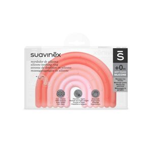 Suavinex Anello Dentizione Silicone +0 Mesi Arcobaleno Rosa 1 Pezzo