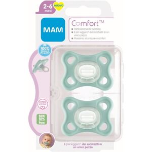 Mam Comfort Succhietto Silicone 2-6 Mesi Colore Neutro 2 Pezzi