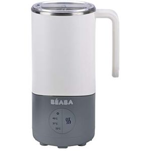 BÉABA - Milk Prep, Prepara Biberon e Bevande a Base di Latte, Riscaldamento Rapido, Latte in Polvere, Latte Materno, Latte di Crescita, Cioccolato al Latte, per Neonati e Bambini, Grigio