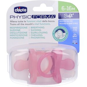 Chicco Gommotto Silicone Rosa 6-16 Mesi 2 Pezzi - Succhietti Morbidi e Confortevoli