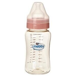 Medel International Srl Mebby - Biberon Step 1+2 Anticolica Caucciù Rosa 300 ml