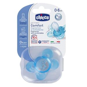 Chicco Succhietto Silicone Physio Comfort 0-6 Mesi Colore Azzurro - Succhietto Silicone Physio Comfort
