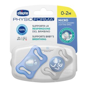 Chicco Succhietto Micro Azzurro Silicone 2 Pezzi 0-2 Mesi - Ciuccio Micro Azzurro Silicone