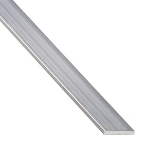 STANDERS Profilo piatto  in alluminio grezzo grigio opaco L2.6m L25xSp2xH2 mm