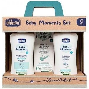 Chicco Baby Moments Set Bagnoschiuma 200ml + Shampoo 200ml + Pasta Cambio 100ml