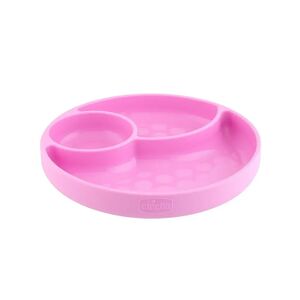 Chicco Piatto Silicone a Scomparti Con Ventosa Rosa 1 Pezzo