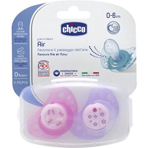 Chicco Physio Air Succhietto Silicone Girl 0-6 Mesi 2 Pezzi