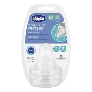 Chicco Tettarella Perfect5 Anti-Colica Silicone Flusso Pappa +6m 2 Pezzi