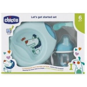 Chicco Set Per La Pappa 6 Mesi+ Piatto Cucchiaio E Tazza Azzurro