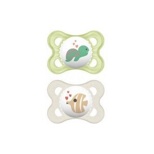 Mam Original - 2 Succhietti con tettarella in caucciù per bambini 2-6m fantasie neu