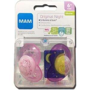 Mam Linea Bimbo Succhietto Original Night 6+ Silikon Seta 2 Pezzi