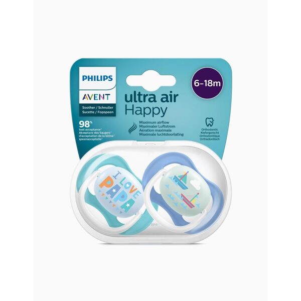 philips spa ultra air happy philips avent 6-18m 2 succhietti fantasia azzurro