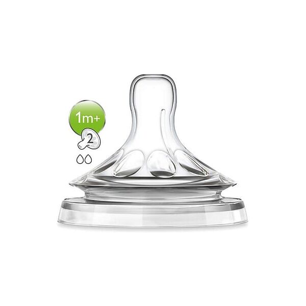 philips spa avent 2 tettarelle natural flusso lento 2 fori