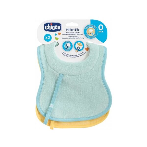 chicco bavaglino azzurro 0m+ 2 pezzi