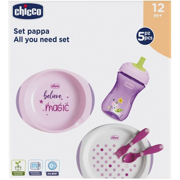 chicco set pappa 12m+ rosa