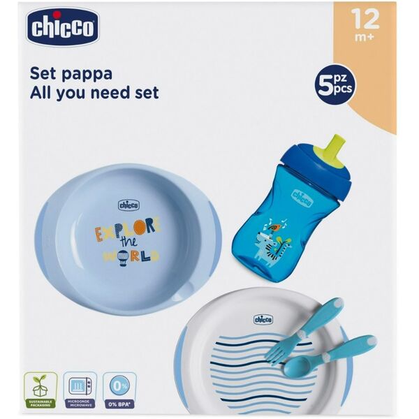 chicco set pappa 12m+ azzurro