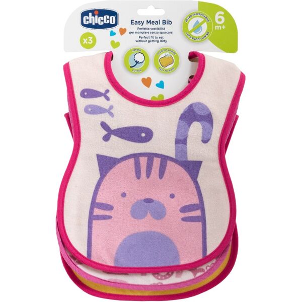 chicco bavagline pappa 6m+ 3 pezzi rosa