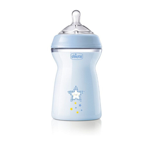 chicco biberon natural feel pp 6 mesi+ 330 ml azzurro