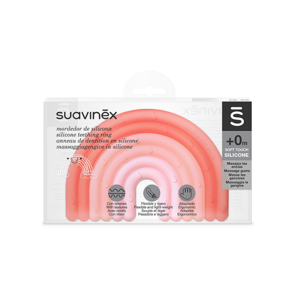 suavinex anello dentizione step 1 +0 mesi arcobaleno rosa