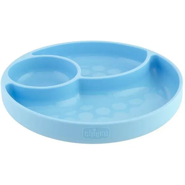 chicco piatto silicone con ventosa blu 1 pezzo