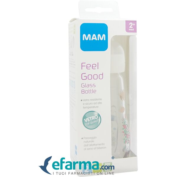 mam feel good biberon in vetro resistente alle alte temperature 260 ml