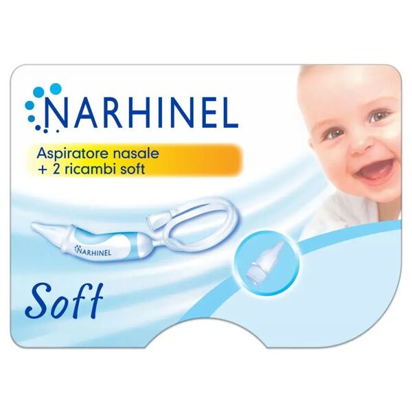 narhinel aspiratore nasale neonati e bambini soft con 2 ricambi soft con filtro assorbente