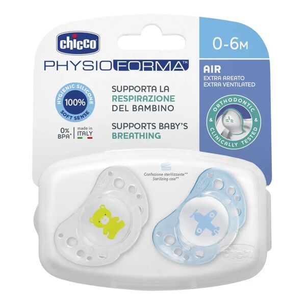 chicco physio air succhietto silicone boy 0-6 mesi