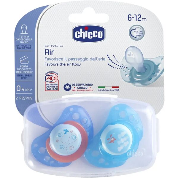 chicco succhietto air silicone boy 6-12m 2 pezzi