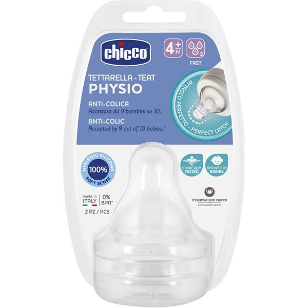 chicco tettarella perfect5 in silicone flusso regolare +4 mesi 2 pezzi