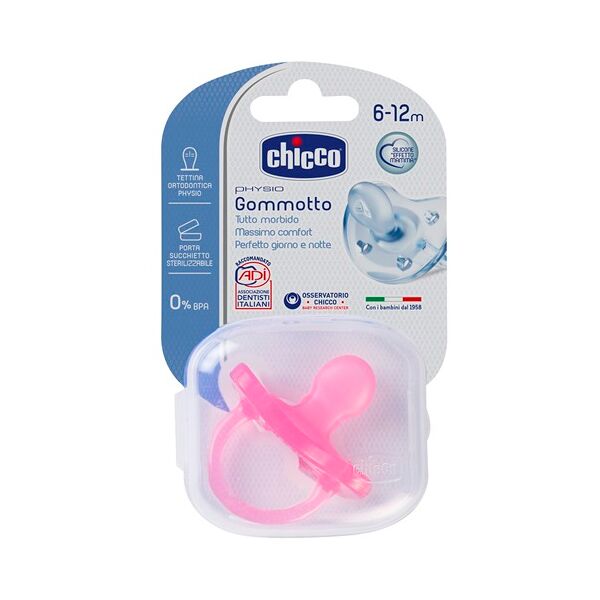 chicco physio gommotto ciuccio rosa silicone 6-12 mesi