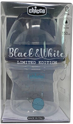 Chicco Biberon Natural Feeling Black&white 0m+ 150ml