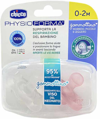 Chicco Gommato Physio Girl Silicone 0-2m 2 Pezzi