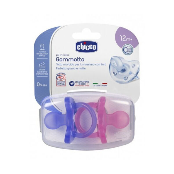 Chicco Gommotto Physio Silicone Bimba 12m+ 2 Pezzi