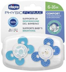 Succhicco Comfort Silicone Boy 0-16m 2 Pezzi