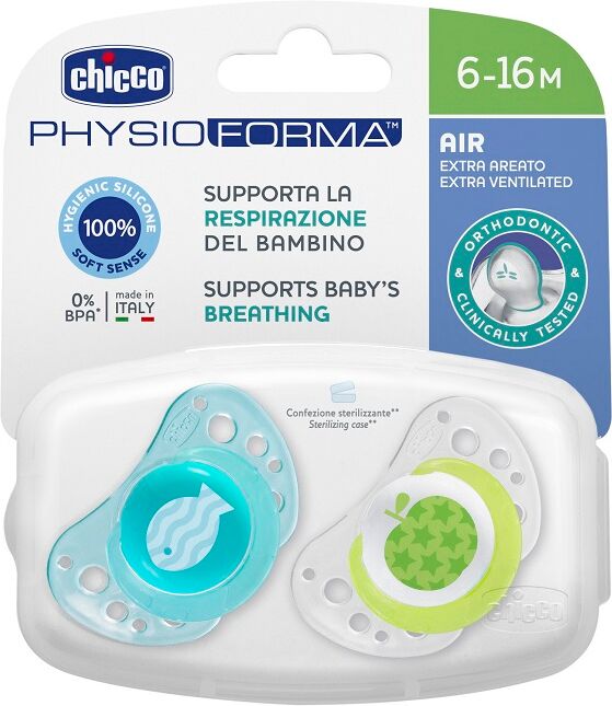 Succhicco Air Silicone Boy 6-12m 2 Pezzi