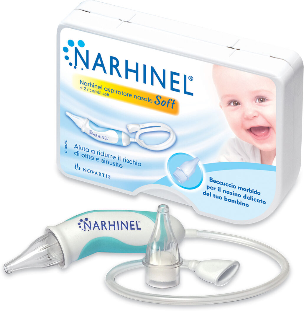 Haleon Italy Srl Narhinel Aspiratore Nasale Neonati E Bambini Con 2 Ricambi Soft Con Filtro Assorbente