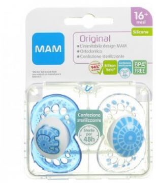 Bamed Baby Italia S.R.L. Mam Original Succhietto 16+ Silicone Confezione Doppia