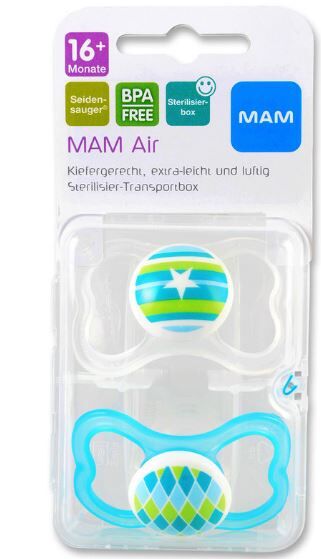 Bamed Baby Italia S.R.L. Mam Air Succhietto 16+ Silicone Confezione Doppia