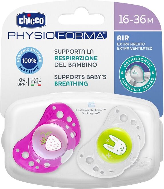 Chicco Succhietto Air Girl In Silicone 16-36 Mesi 2 Pezzi