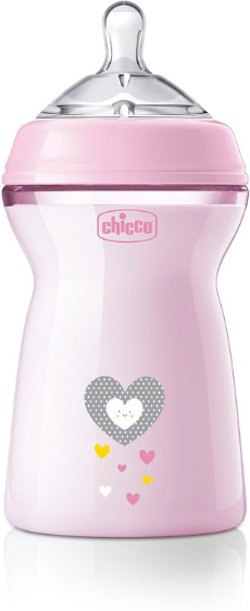 Chicco Biberon Natural Feel PP 6 Mesi+ 330 ml Rosa