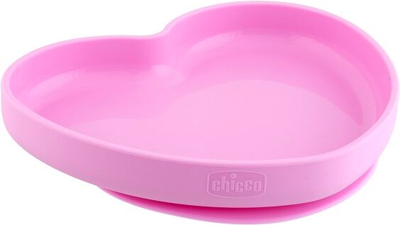 Chicco Piatto Cuore Con Ventosa Silicone 9 Mesi + Rosa