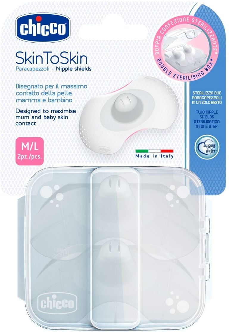 Chicco Skin To Skin Paracapezzoli Silicone Large 2 Pezzi