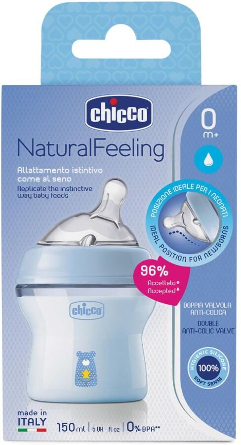 Chicco Ch Bib.Natfeel*pl Boy 0m+150ml