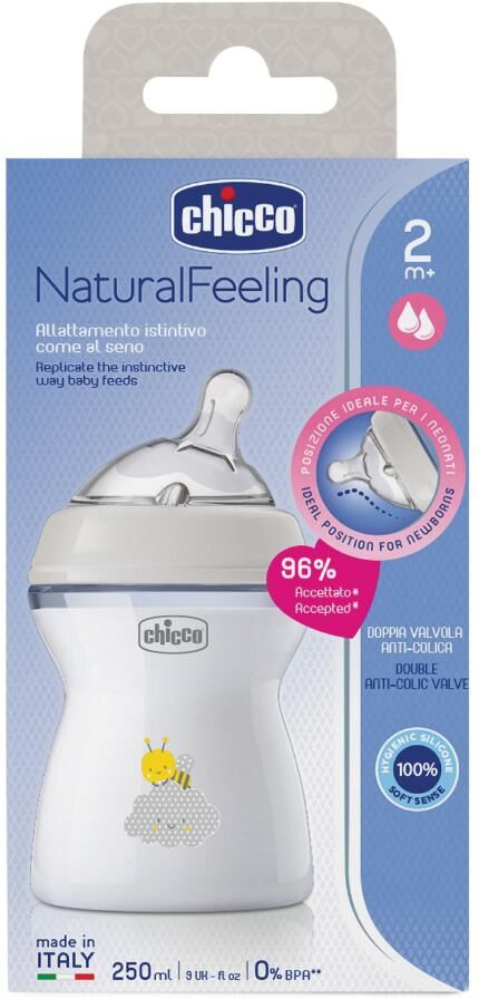 Chicco Ch Bib.Natfeel Pl Uni 2m+250ml