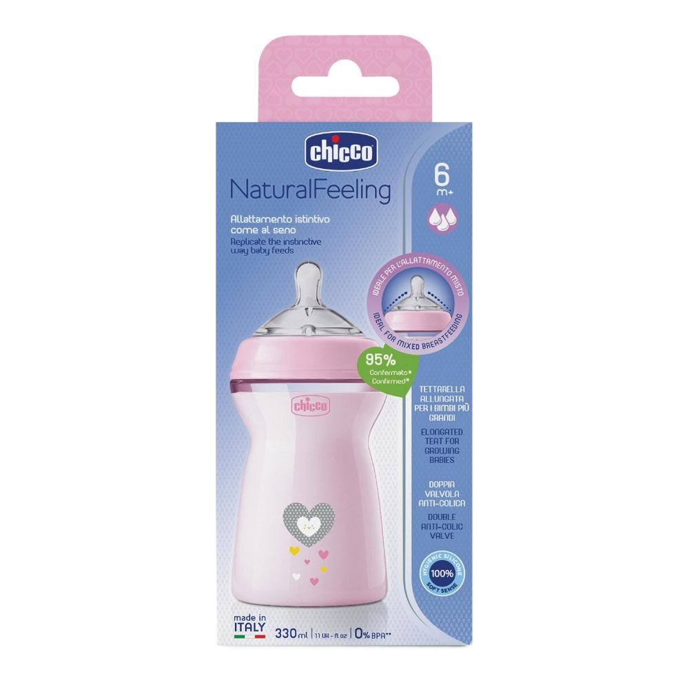 Chicco Ch Bib.Natfeel Pl Girl6m+330ml