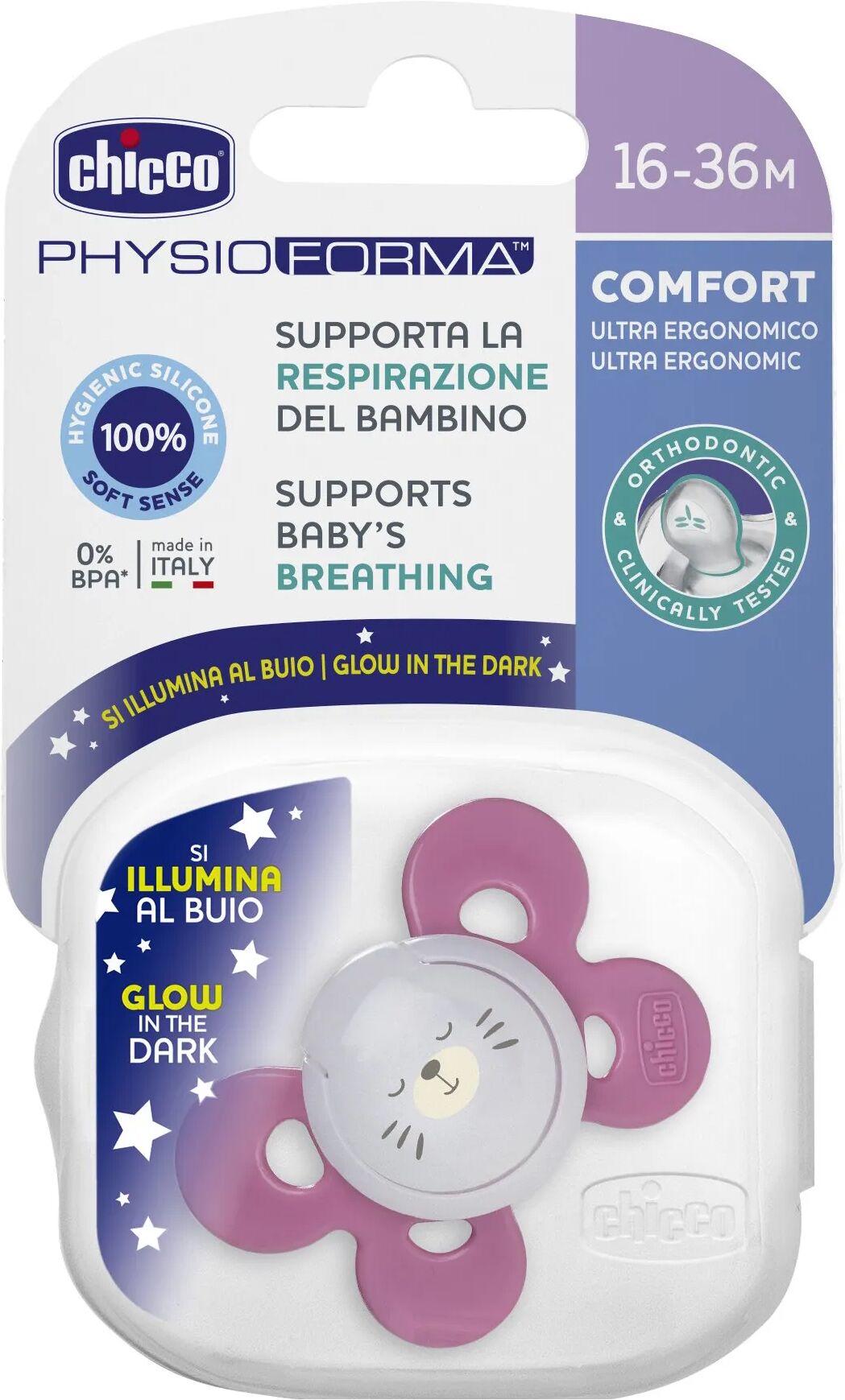 Chicco Succhietto Comfort Lumi Silicone 1