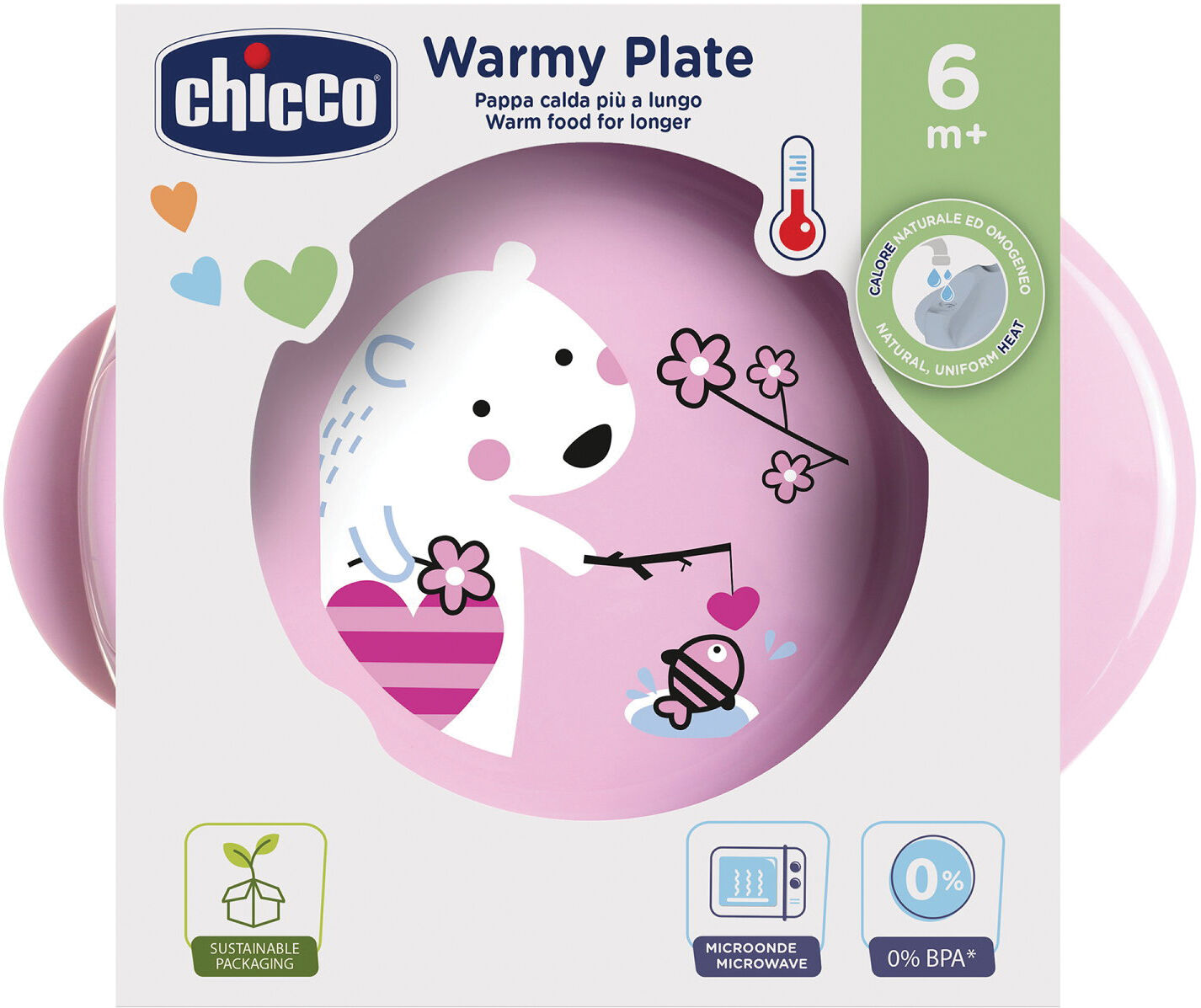 Chicco Ch piatto pappacalda rosa 6m+