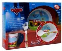 Micro Cars Set Pappa - Piatto, Ciotola, Tazza, Cucchiaio e Forchetta